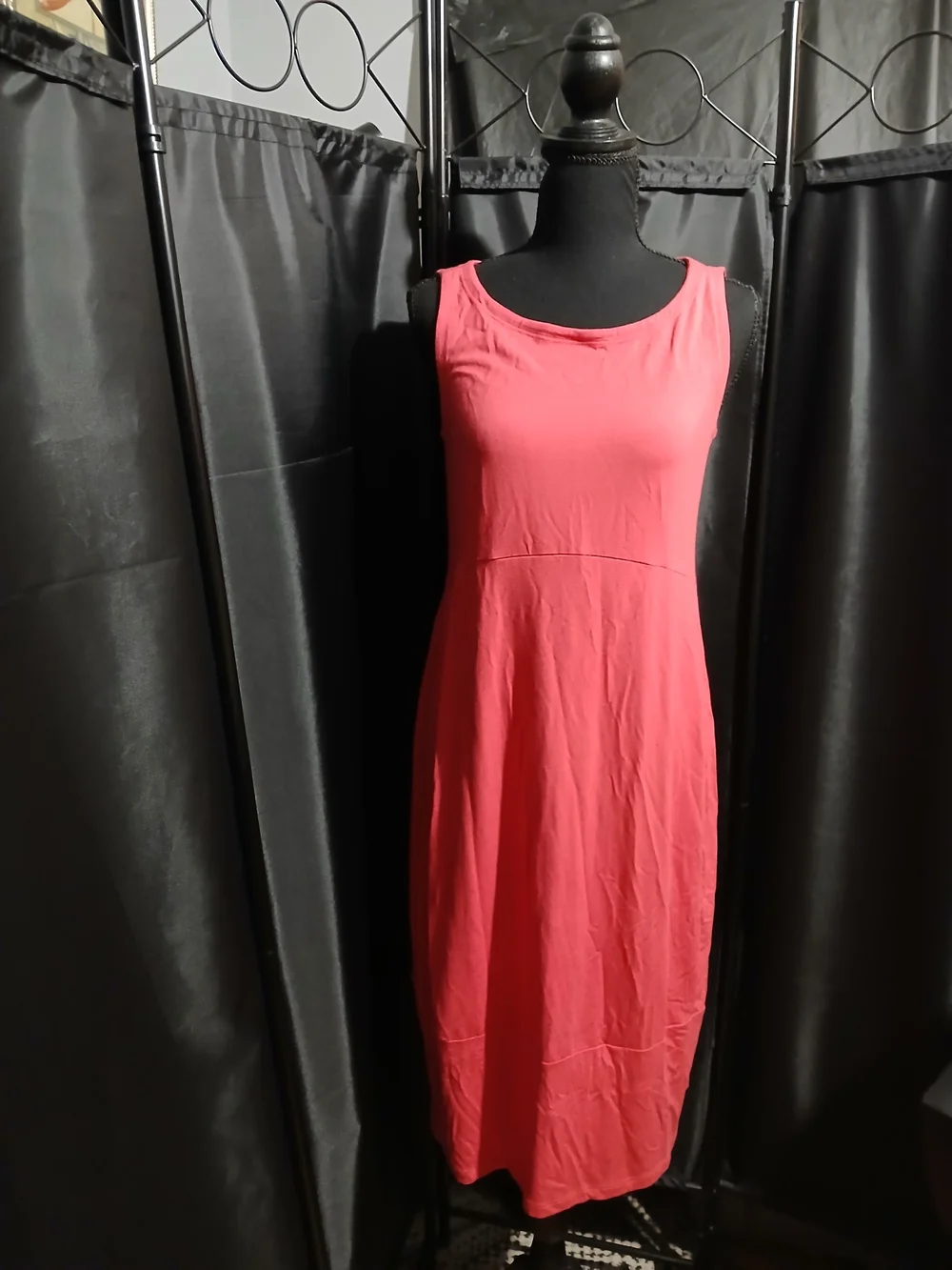 Eileen Fisher Coral Sleeveless Midi Dress Women's Size XS Spring Summer Beach Bo - Picture 2 of 9
